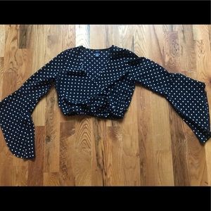 Rue 21 Black Polka Dot Dress Shirt